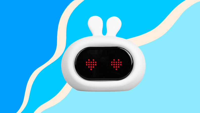 Weißer Kinderwecker in Bären- oder Hasenform mit LED-Display.