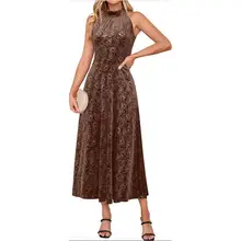 Product image of Simplee Velvet Halter Dress